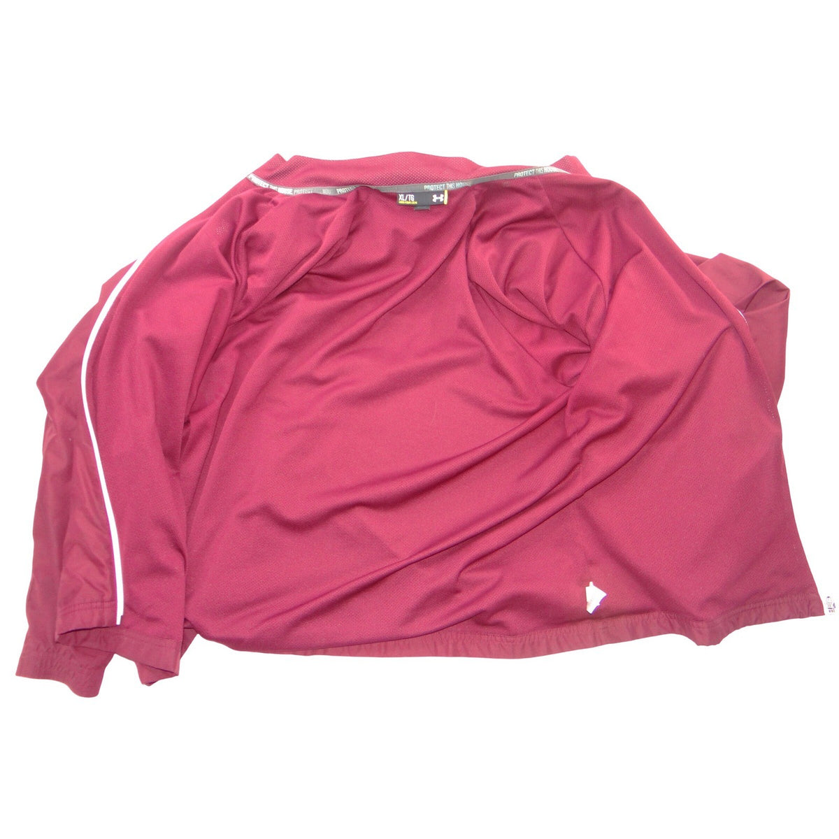 Under Armour Mens XL Maroon Full Zip Track Jacket Mesh Lined Burgundy Mock Neck1