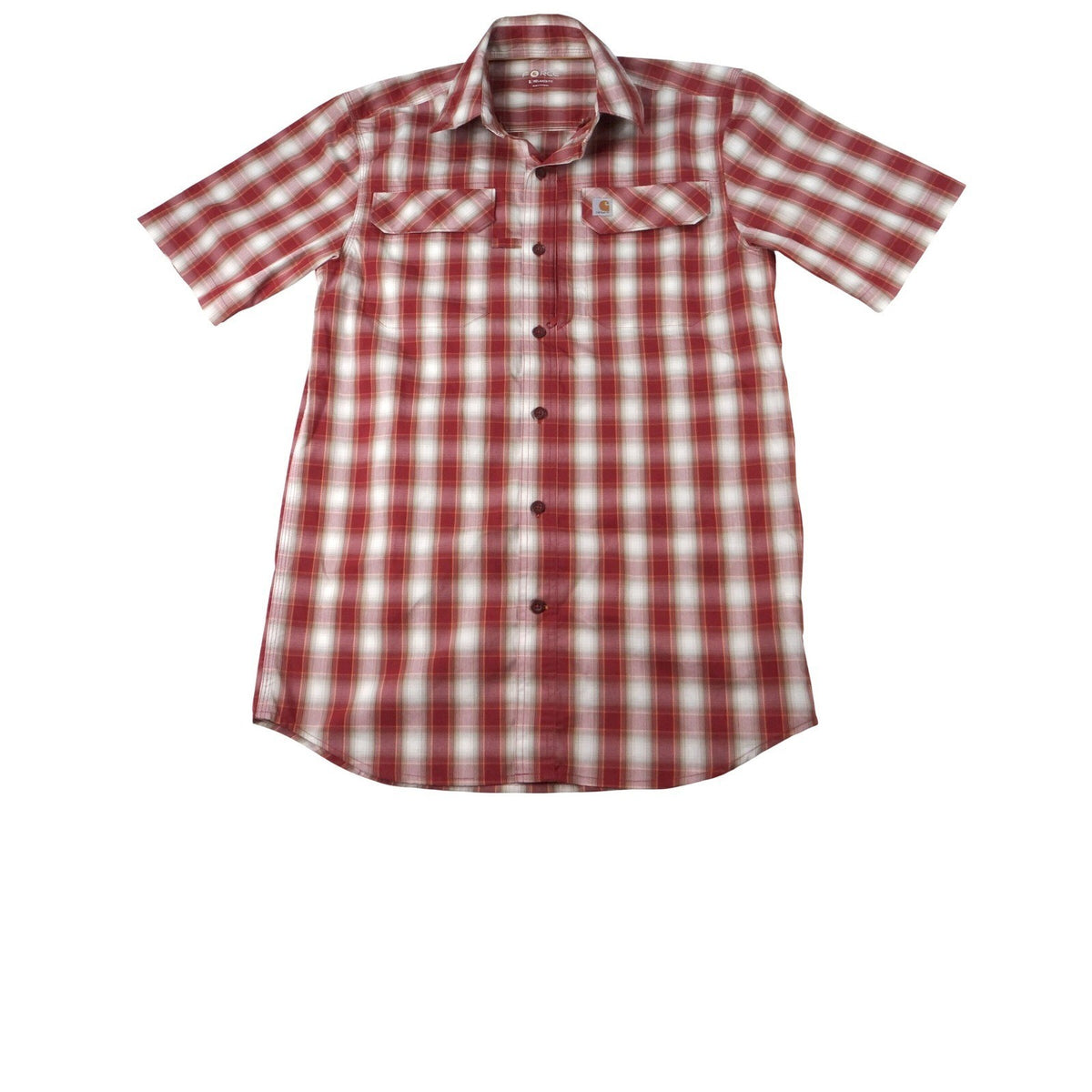 Carhartt Force Relaxed Fit Plaid Short Sleeve Button Up Shirt Men's Size S