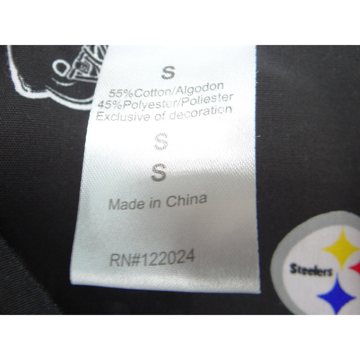 NFL Team Apparel Pittsburgh Steelers Scrub Top Womens Black V-Neck Logo Print L10