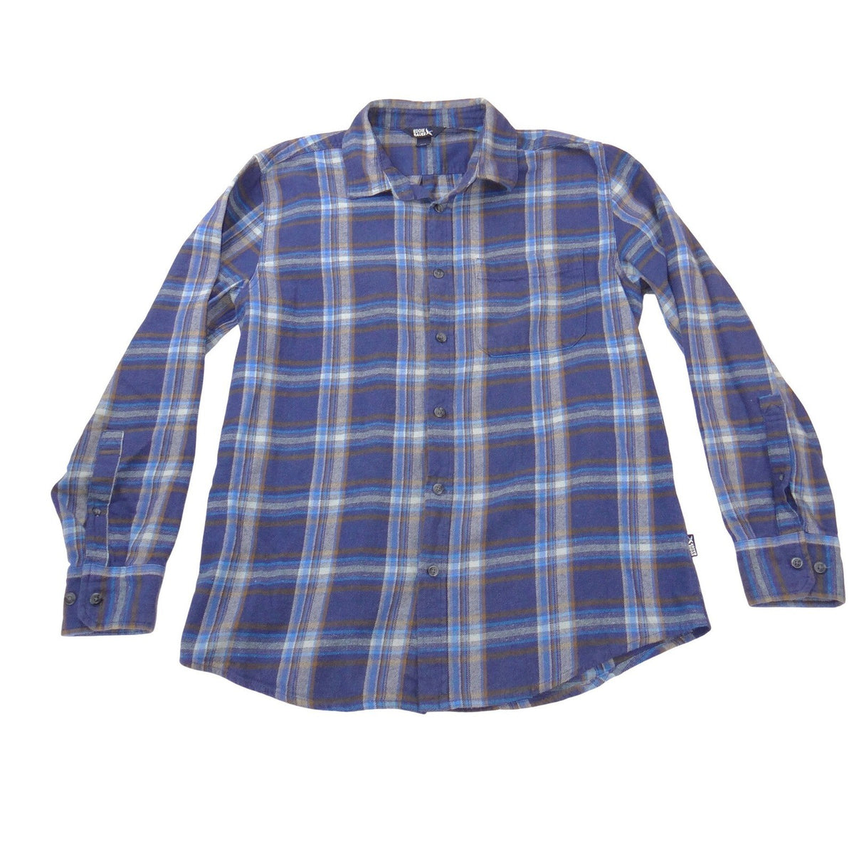 Eddie Bauer Mens Large Blue Plaid Flannel Button Up Shirt Long Sleeve Gorpcore0