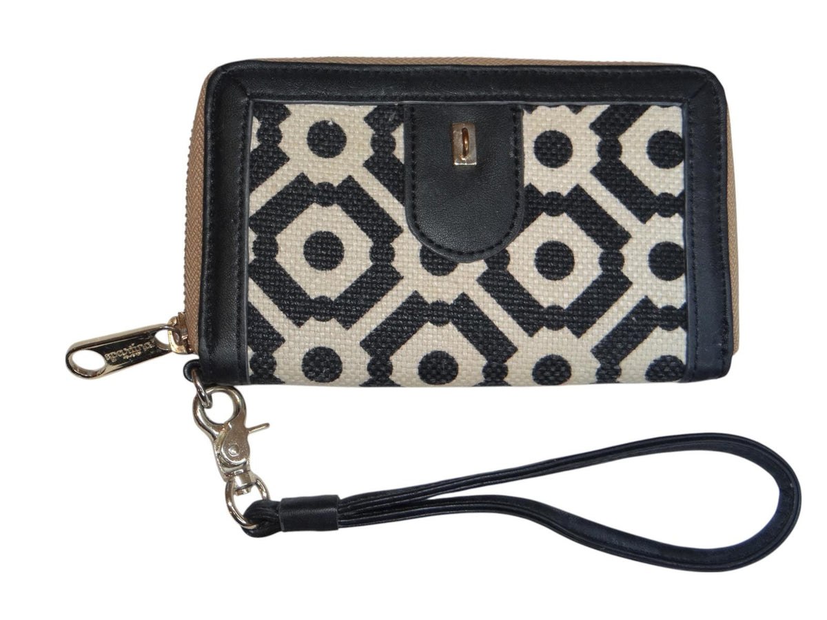 Sparrow Design Wristlet Wallet - Stylish Black and Cream Purse5