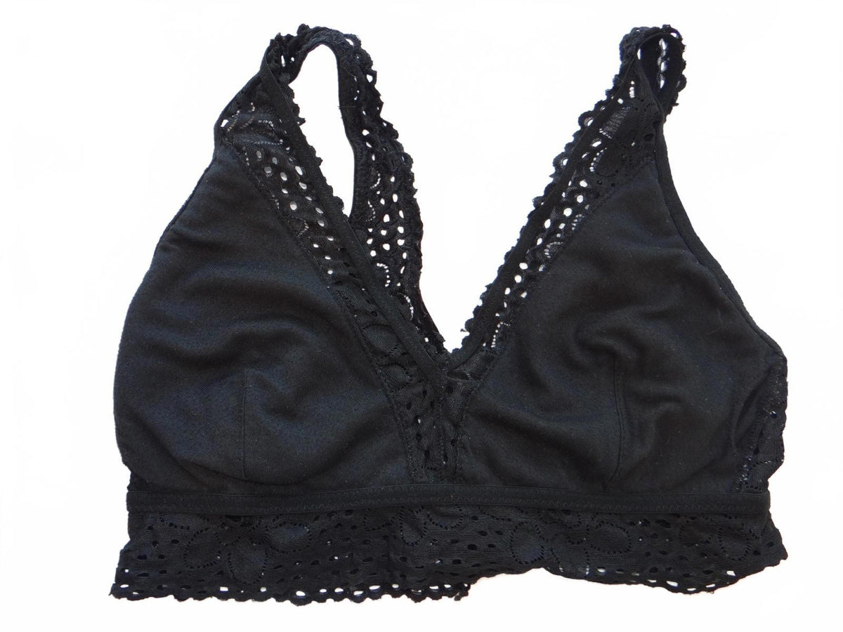 No Boundaries Black Lace Bralette Size Large