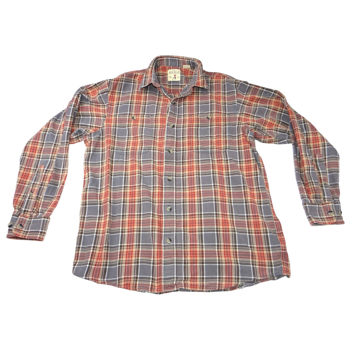 Red Head Brand Co Plaid Flannel Long Sleeve Button Up Shirt Men's Size Large