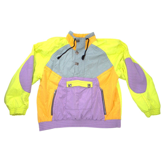 Vintage Volkl Mens Neon Colorblock Windbreaker Pullover Jacket Large 90s Retro0