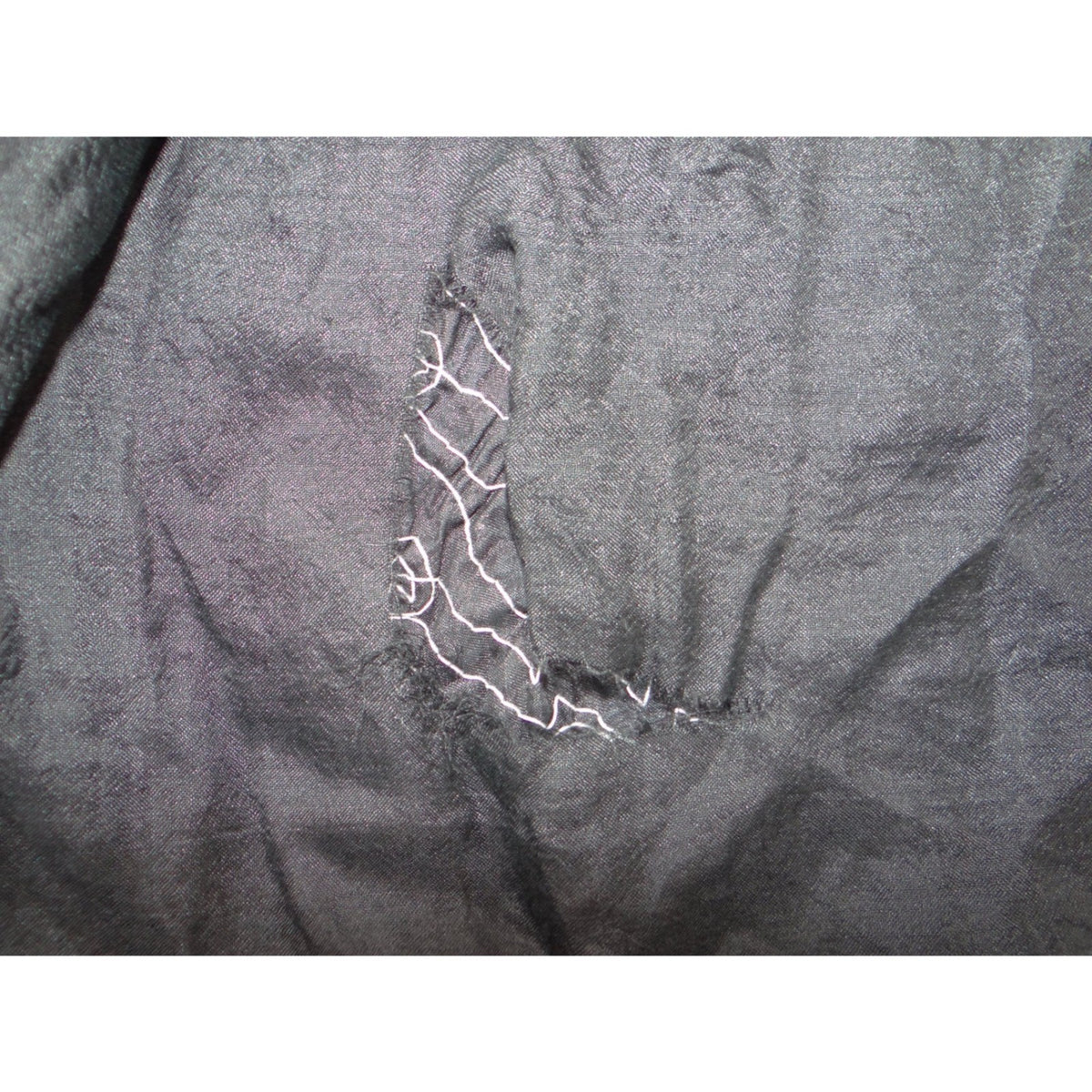 Vintage B'way Rose Vintage 100% Silk Beaded Sequin Vest Black Silver Chevron ish4