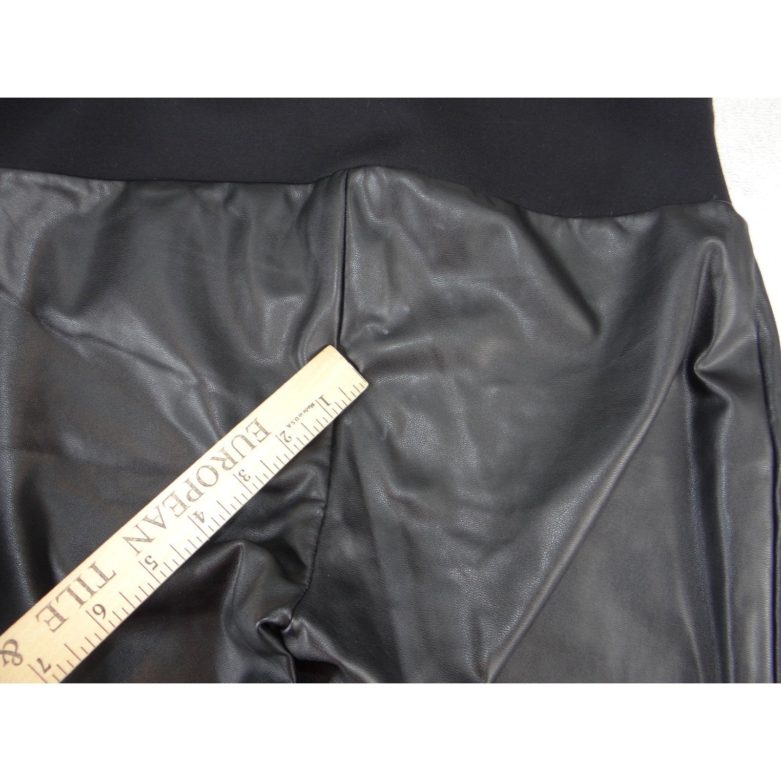Stork & Babe Womens Maternity Faux Leather Leggings Black Skinny Size S/P 25987