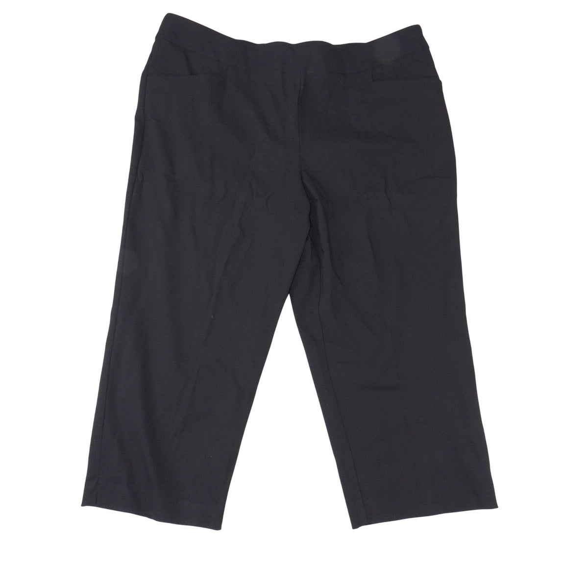 Time and Tru Womens Black Mid Rise Capri Pants Stretch Cropped Trousers XL 16 180