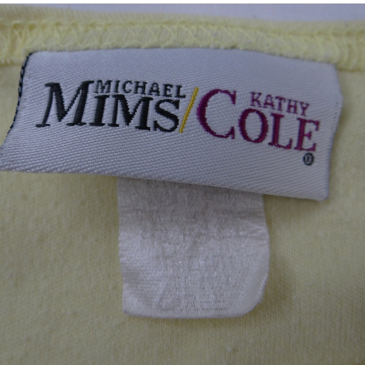 Michael Kathy Mims Cole Womens Sleeveless Knit Tank Top Pale Yellow Scoop Neck