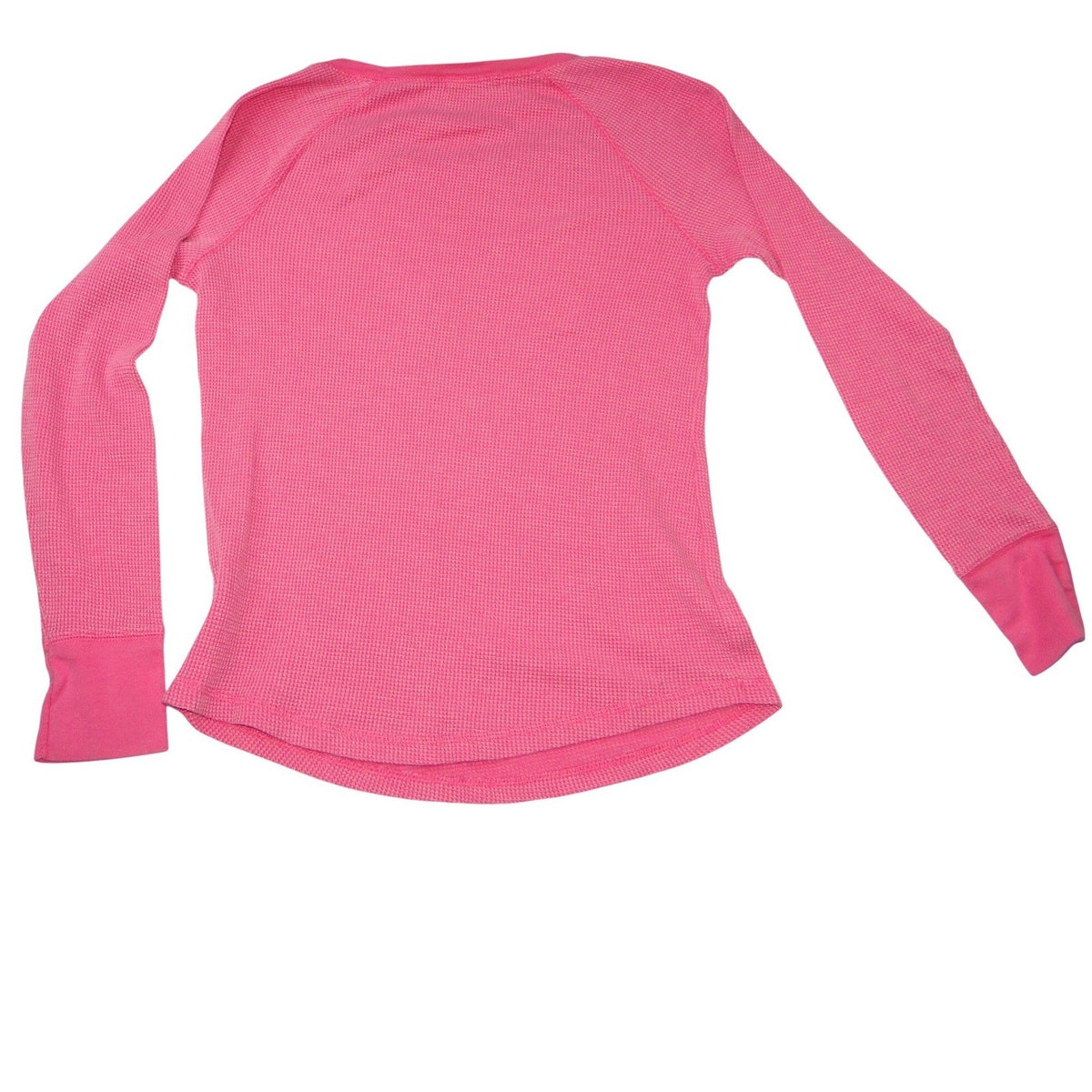 Faded Glory Pink Waffle Knit Long Sleeve Thermal Shirt Top Girls Size S 4-6