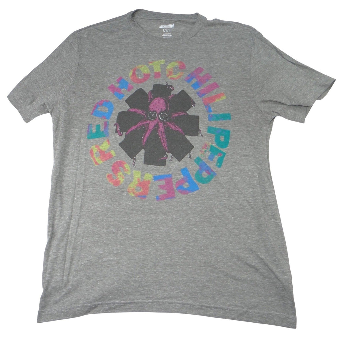 Red Hot Chili Peppers Graphic T Shirt Octopus Logo Gray Mens Large