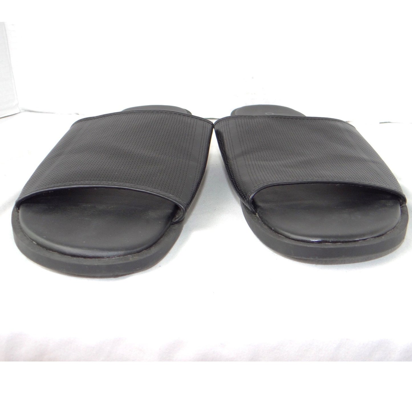Calvin Klein Mens Black Micro Perforated Slide Sandals Size 12 US 46 EUR3