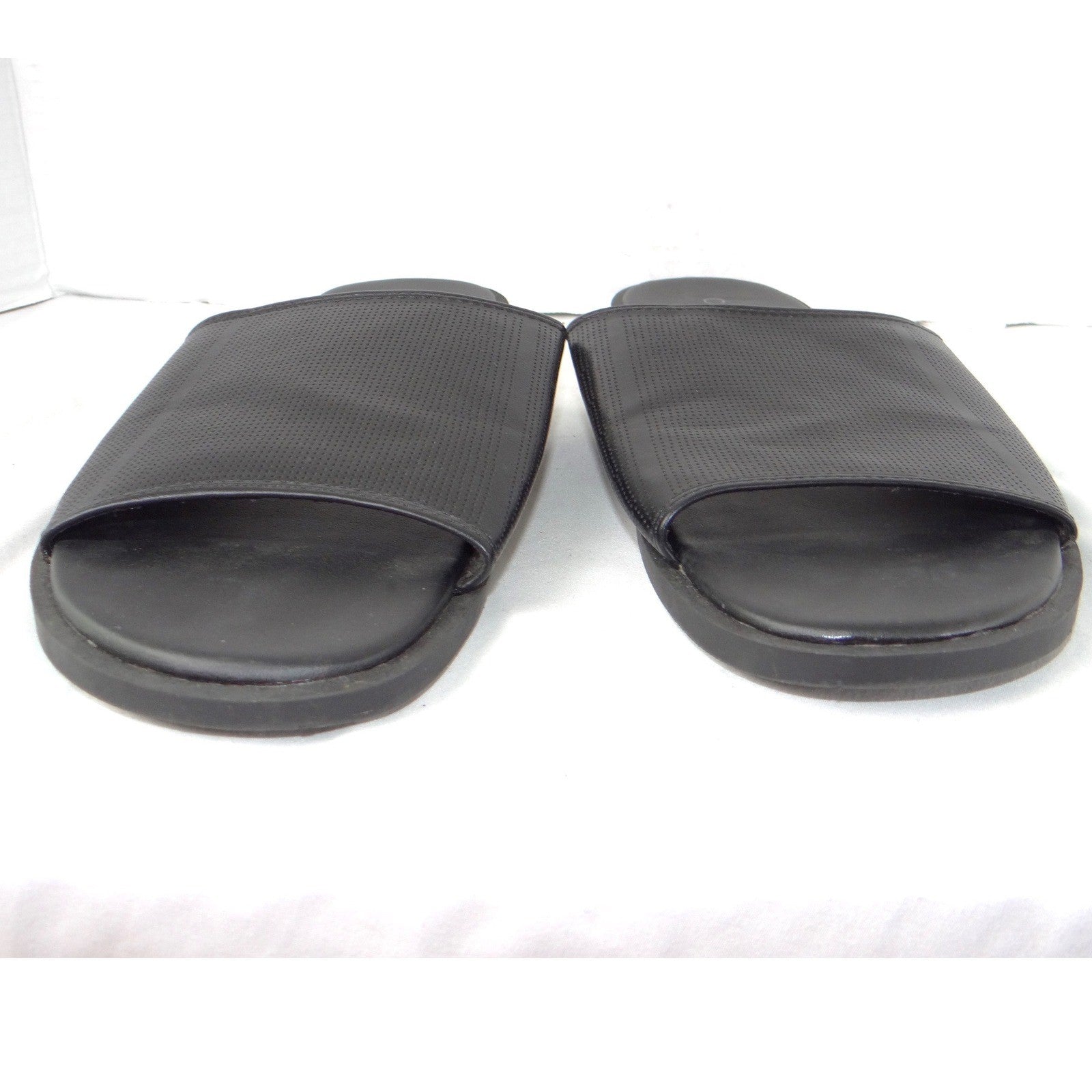 Calvin Klein Mens Black Micro Perforated Slide Sandals Size 12 US 46 EUR3