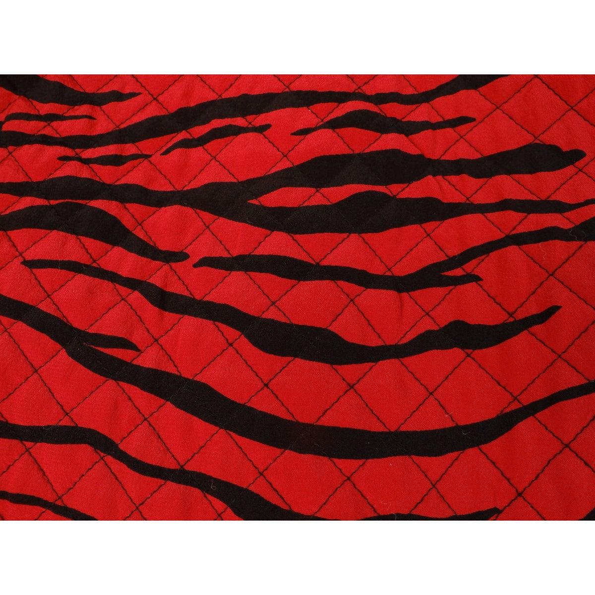 Maggy London Red Black Tiger Stripe Quilted Silk Jacket Size 143