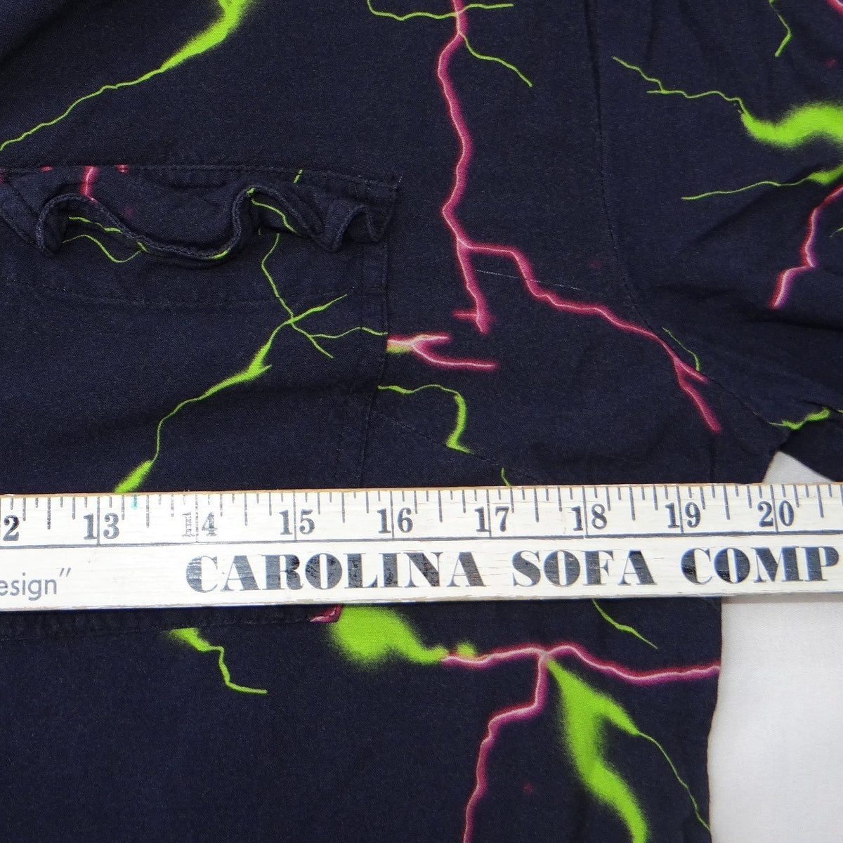 Collusion Mens Lightning Bolt Global Tour Graphic Short Sleeve Shirt Navy Small