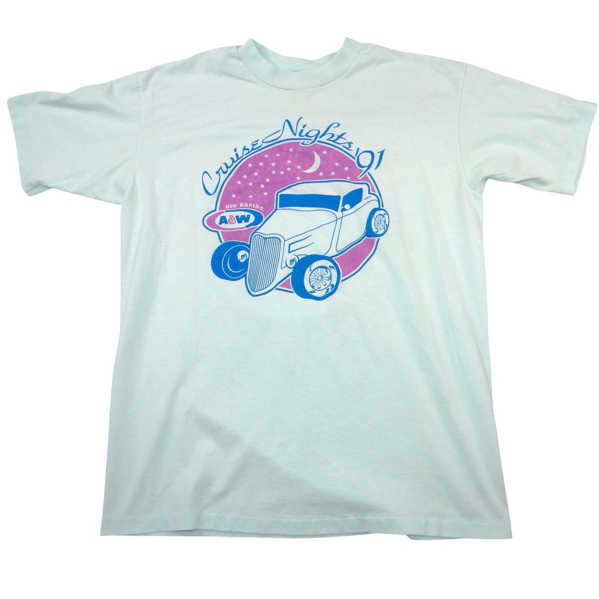 Vintage 1991 Hanes A&W Cruise Nights Big Rapids Hot Rod T-Shirt Mens L