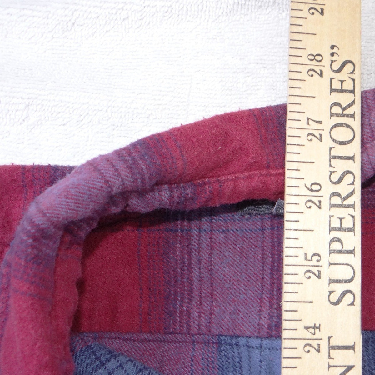 Eddie Bauer Mens Large Red Blue Plaid Flannel Button Down Long Sleeve Shirt L4