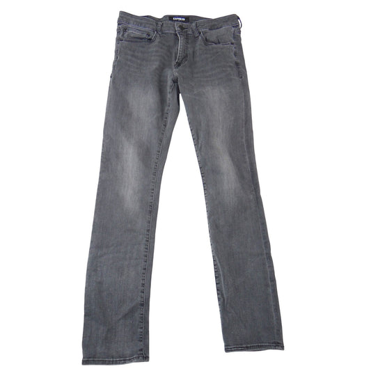Express Mens Hyper Stretch Slim Skinny Jeans Grey Faded Wash0