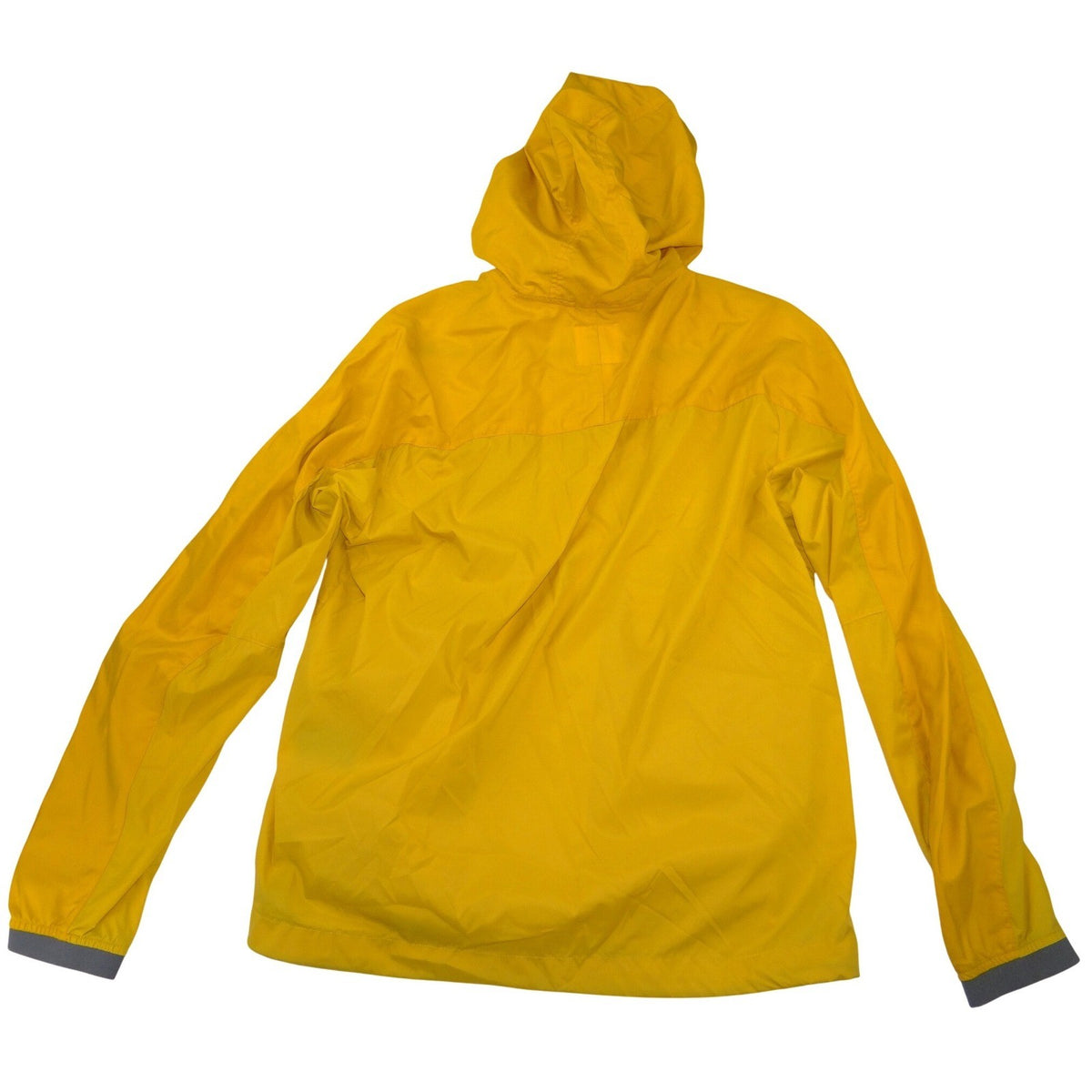 HM Mens Yellow Hooded Windbreaker Lightweight Zip Up Jacket Size M 20132