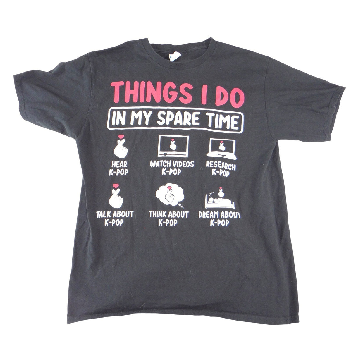 Port & Company K Pop Things I Do In My Spare Time Graphic T Shirt Black Large0