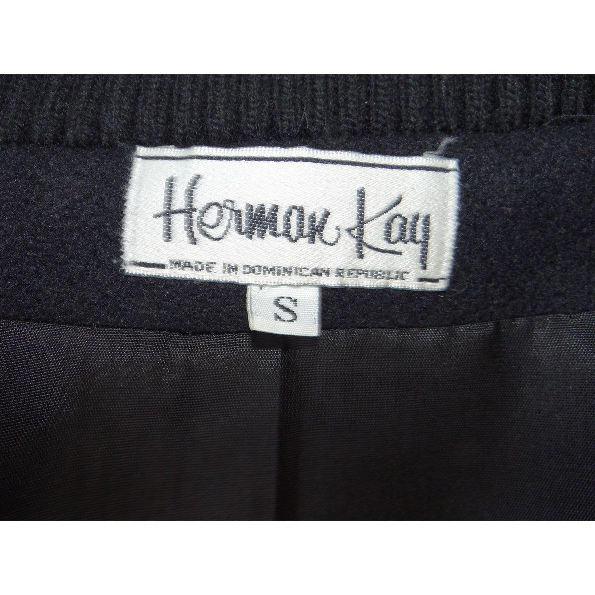Herman Kay Vintage Black Wool Blend Dolman Sleeve Mock Neck Overcoat Womens S6