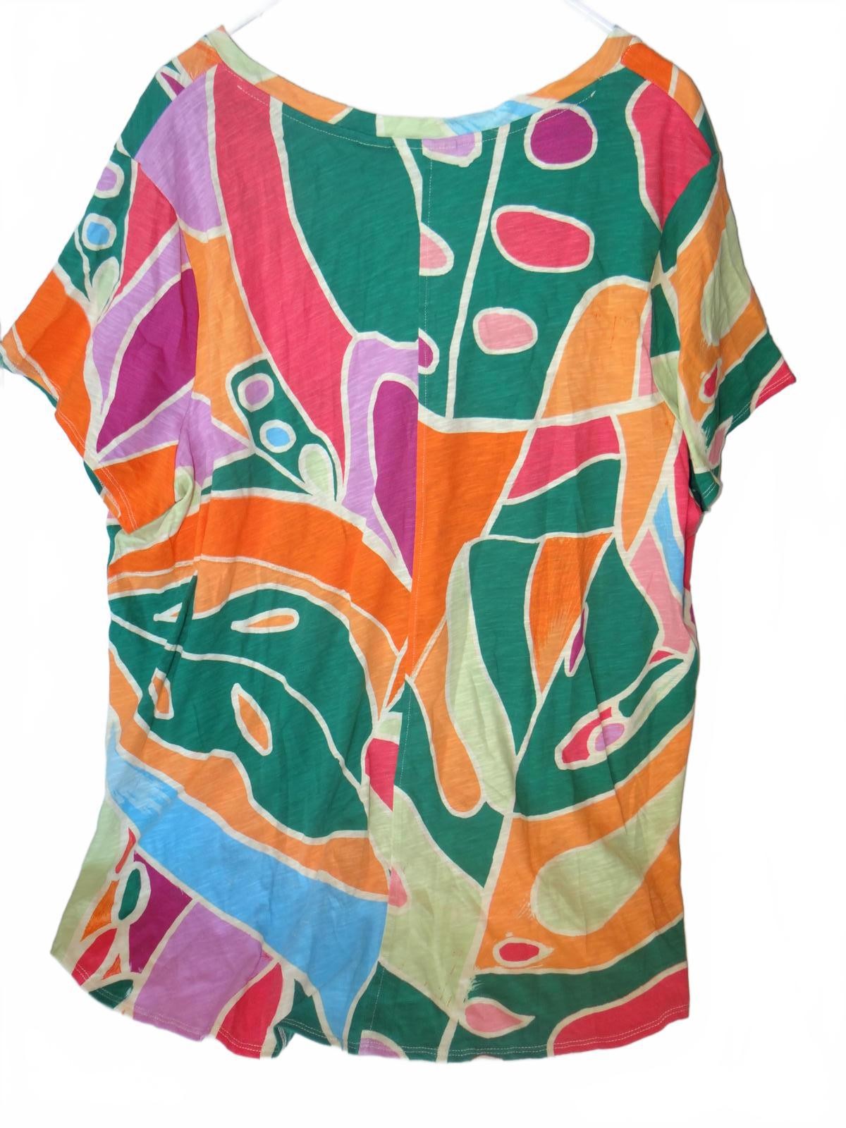 Christian Siriano Women's Plus Size Abstract Print Short Sleeve Top 3X NWOT2