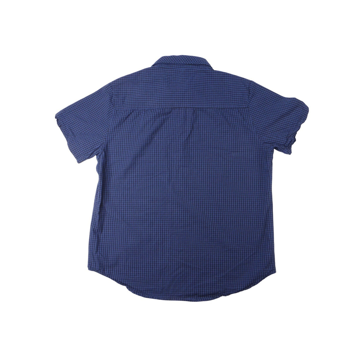 Vintage PlayStation Mens Large L Button Down Shirt Gingham Check Short Sleeve.