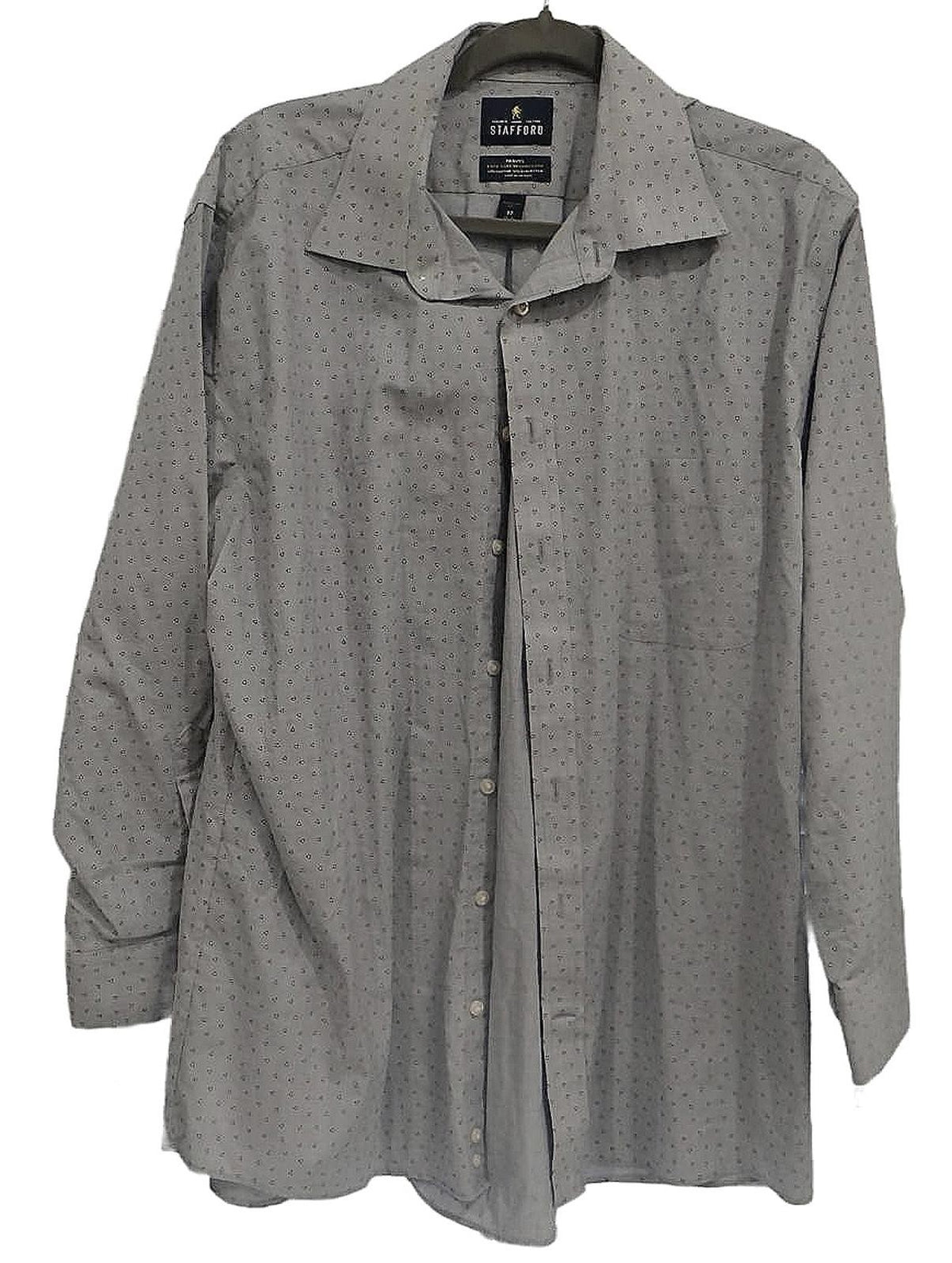 Stafford Men's Travel Shirt   Easy Care Broadcloth   Size 170