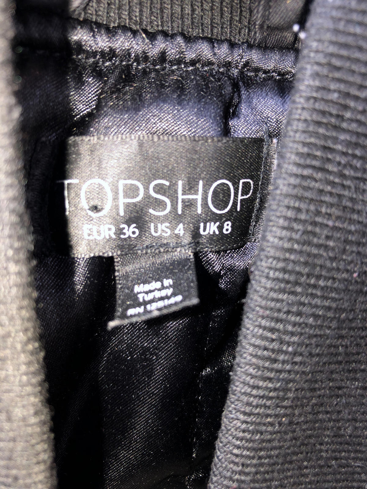 TOPSHOP Stylish Black Bomber Jacket with Patches4