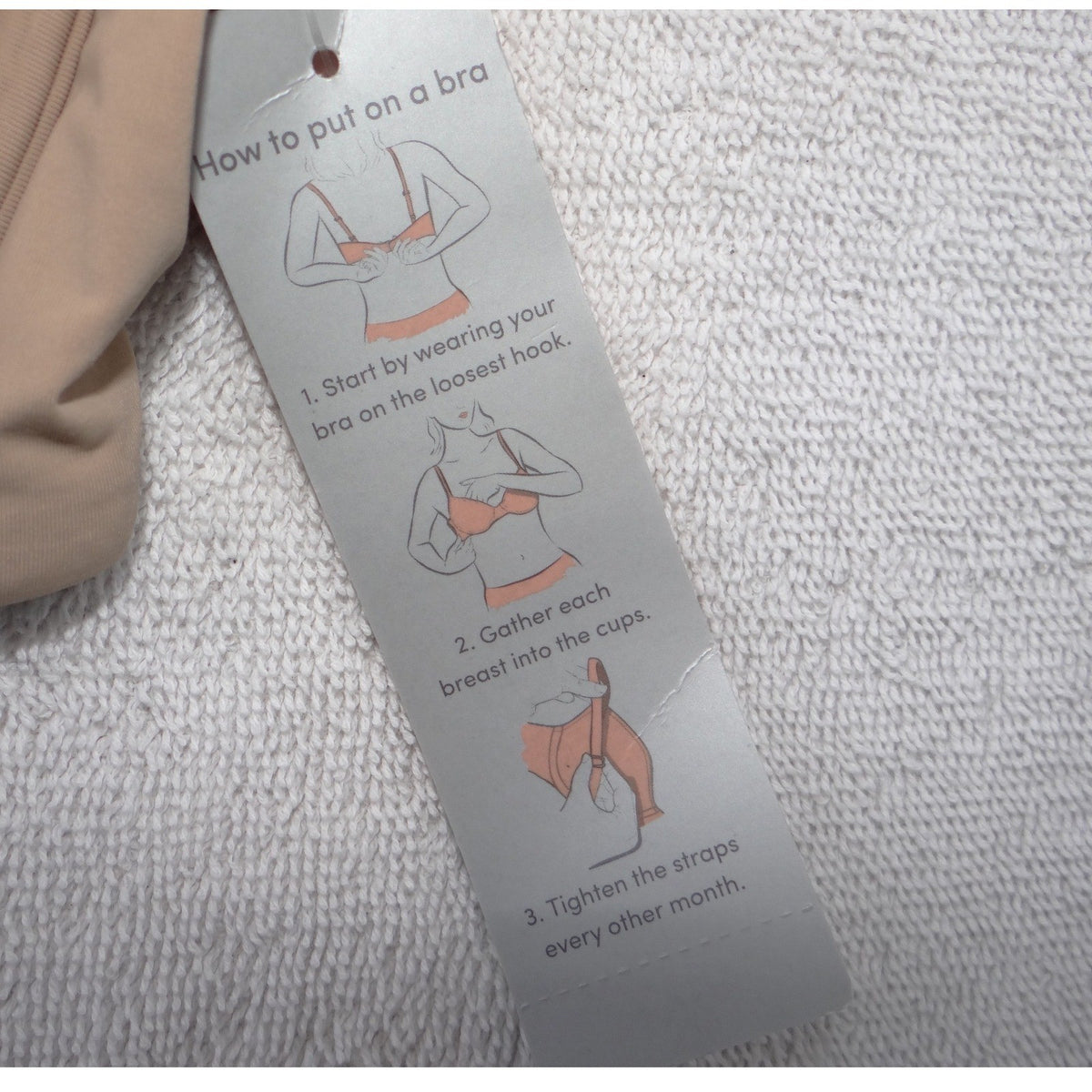 ThirdLove 24/7 Classic T-Shirt Bra Beige Nude Pleated Straps 36A 1/24
