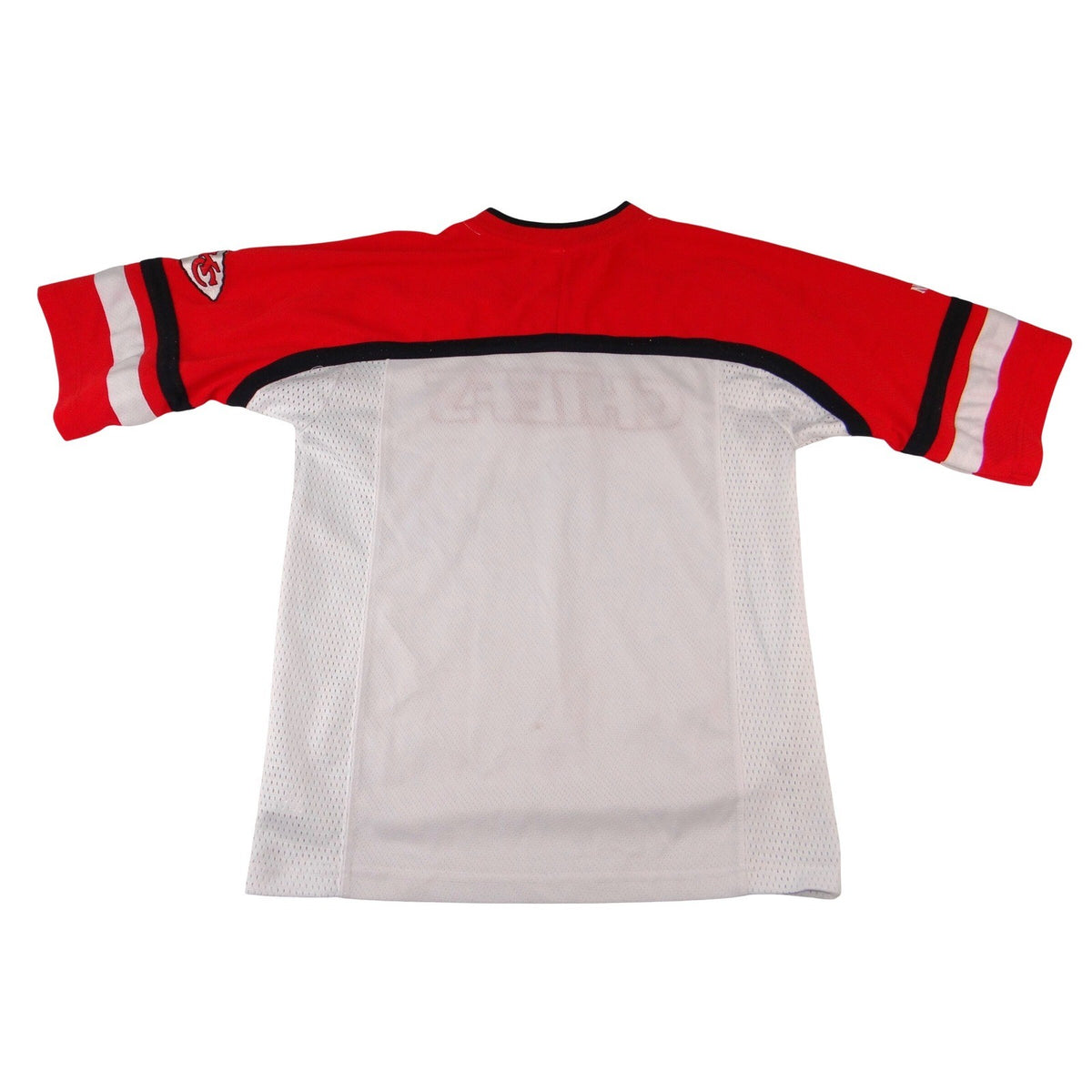 NFL Kansas City Chiefs Jersey White Red Mesh V Neck Youth Large 16/182