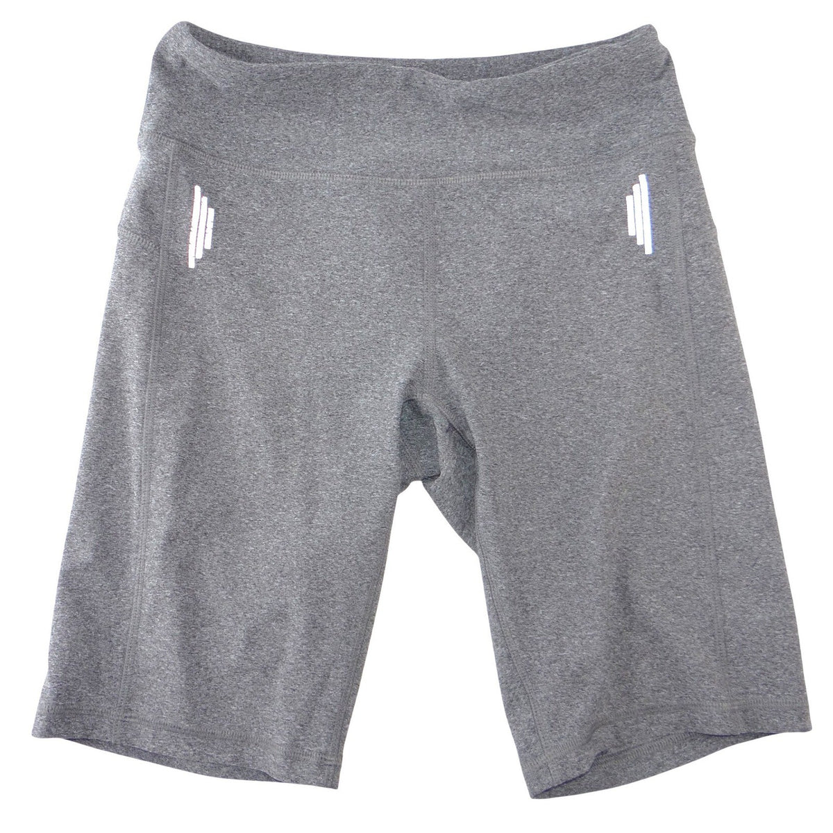 NYL Womens Charcoal Heather Grey High Rise Reflective Athletic Bike Shorts Small0
