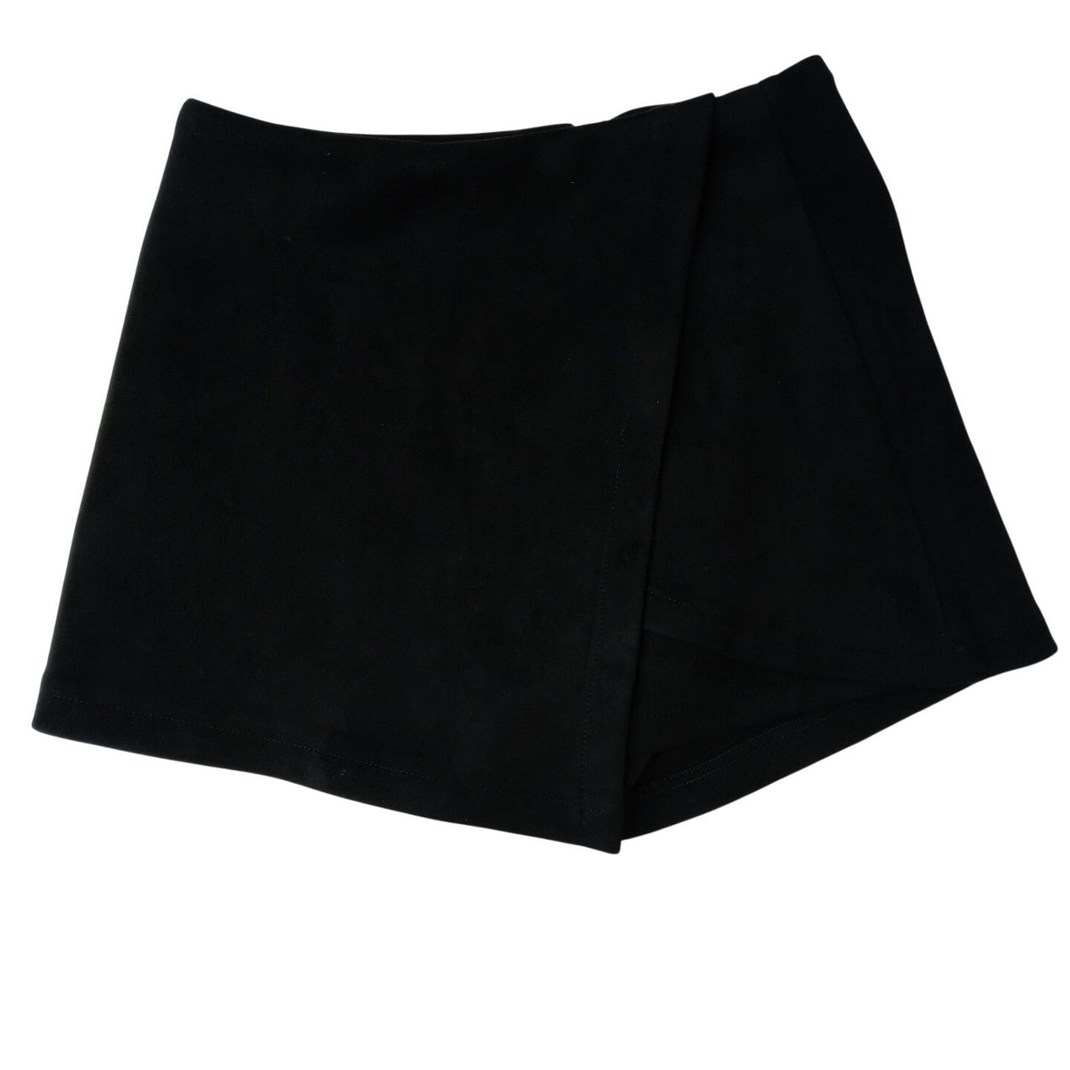 Black Wrap Skort Skirt Shorts Size M Polyester Spandex Casual