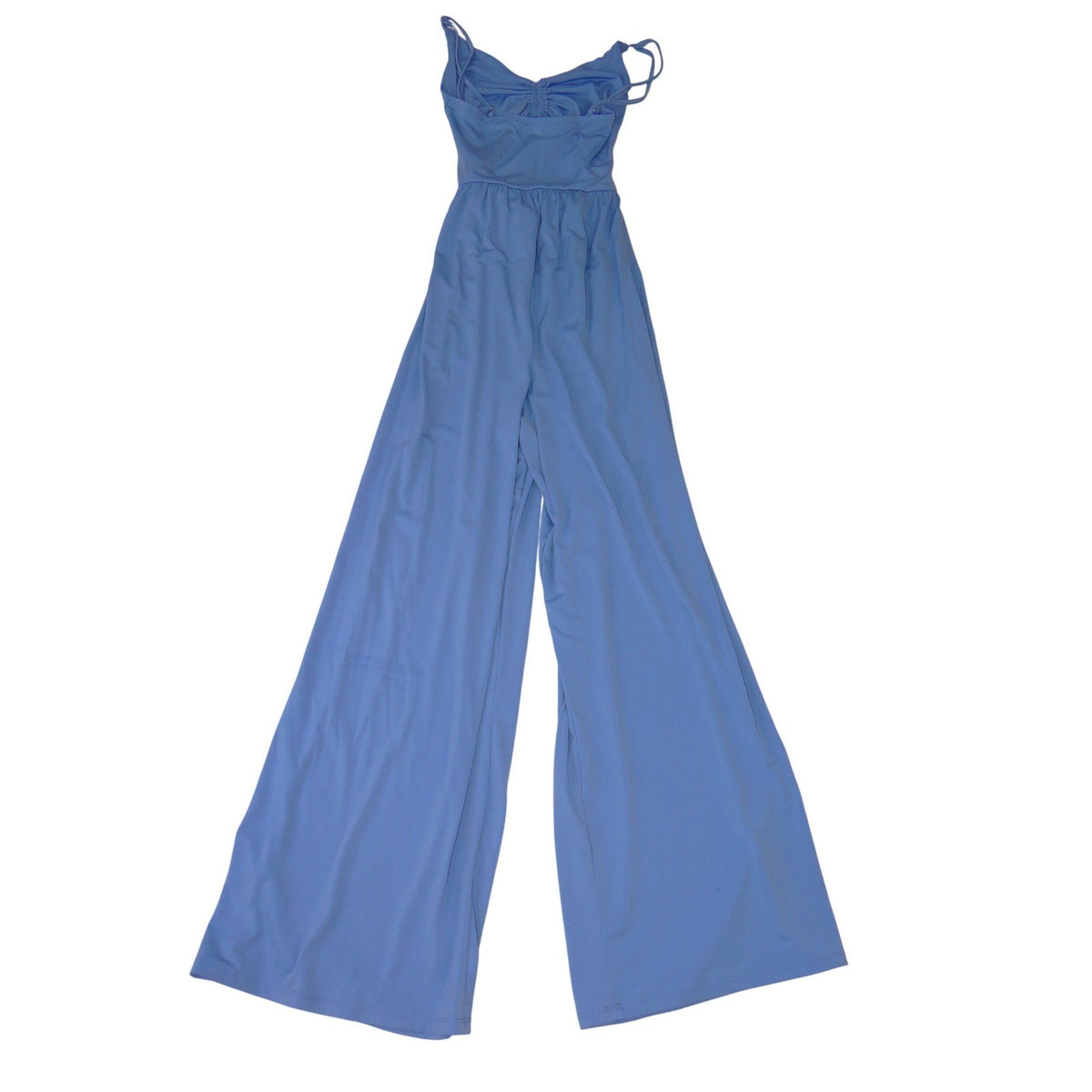 Love Tree Womens Periwinkle Blue Wide Leg Spaghetti Strap Jumpsuit Small 35342