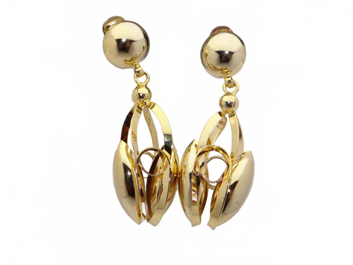 Gold Tone Modern Clip-On Earrings0