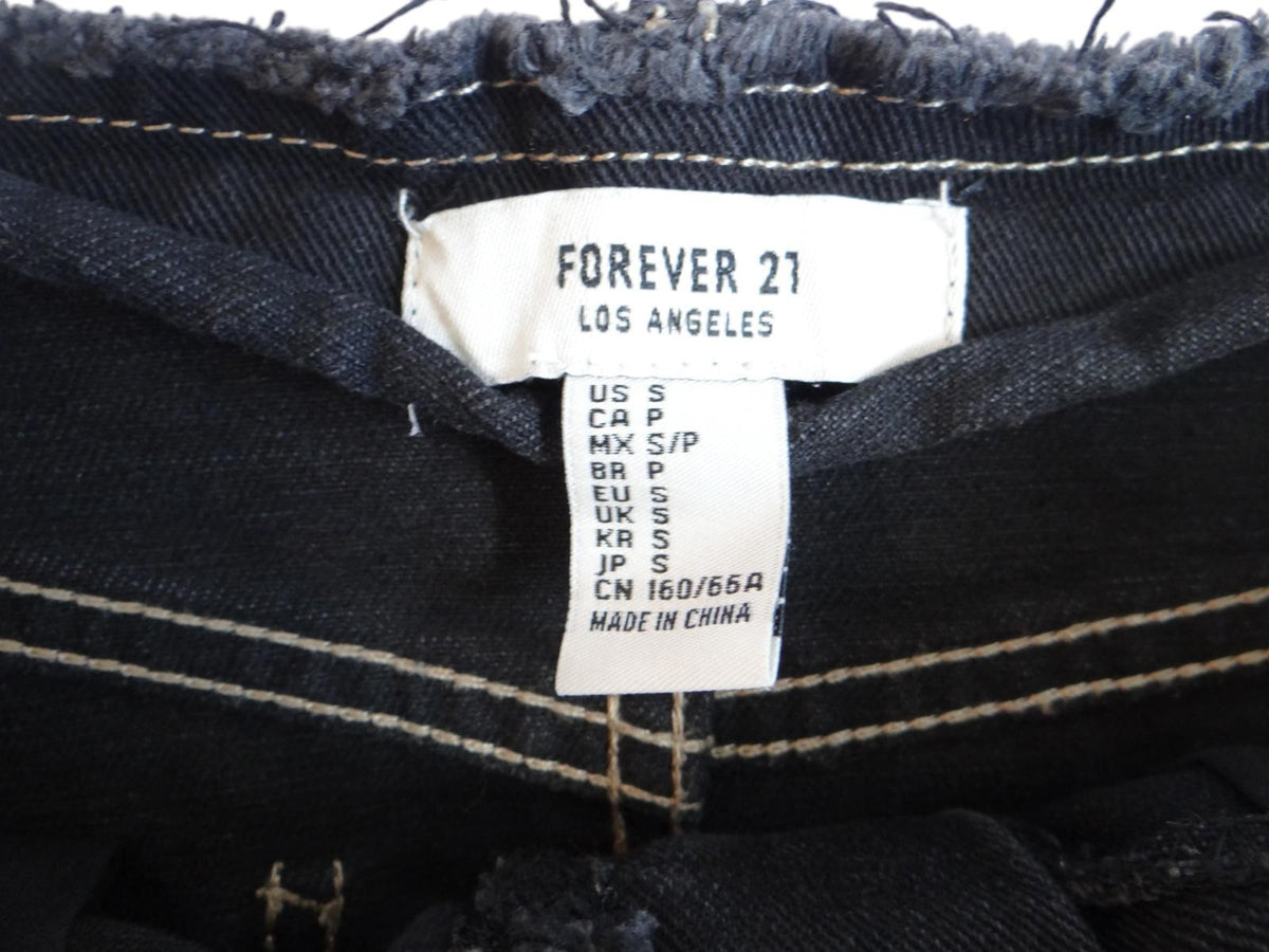 Forever 21 Distressed Black Denim Skirt1