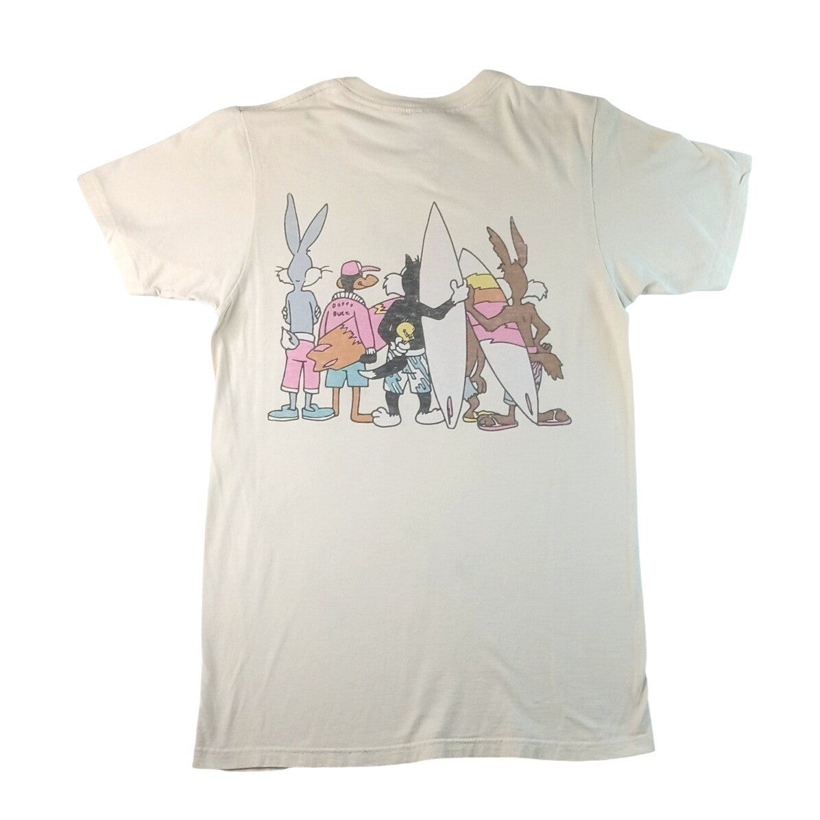 Vintage Looney Tunes Crew Graphic T Shirt Women's Cream Bugs Bunny Daffy Duck4