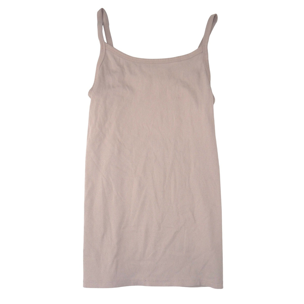 No Boundaries Ribbed Camisole Tank Top Tan Taupe Medium 7 9 Sleeveless Scoop0
