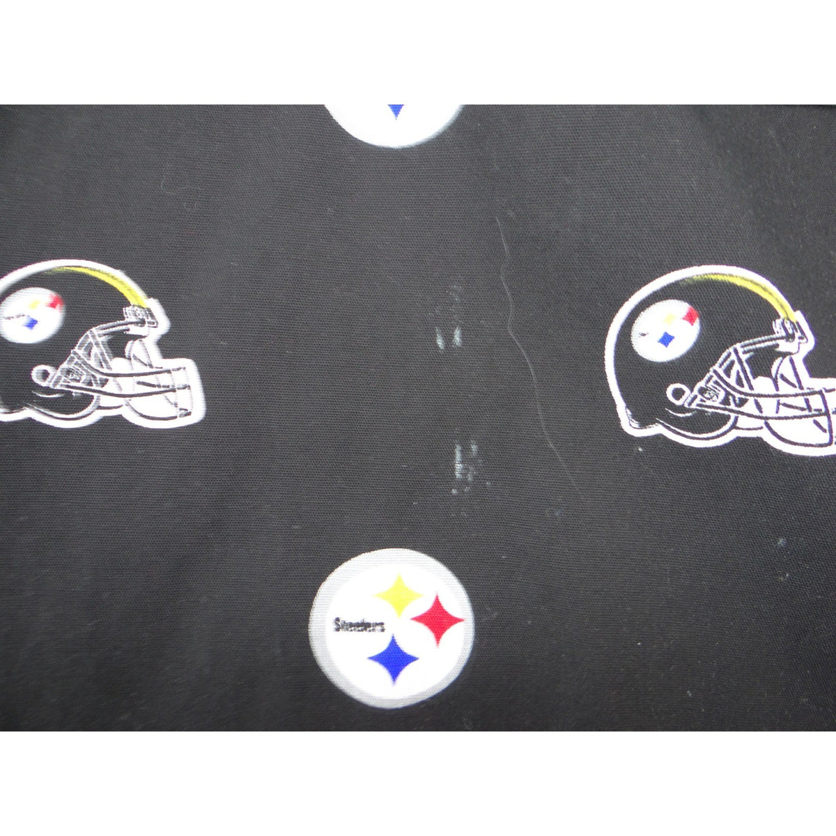 NFL Team Apparel Pittsburgh Steelers Scrub Top Womens Black V-Neck Logo Print L3