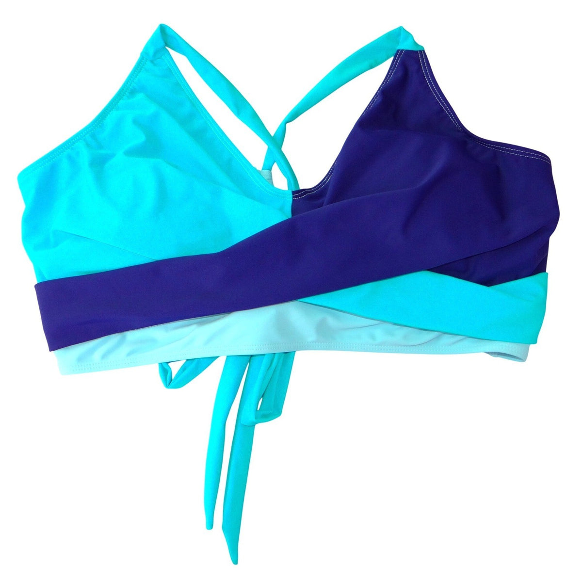 NWT Rosvigor Womens Plus Size 3XL Colorblock Bikini Set Purple Teal High Waist1