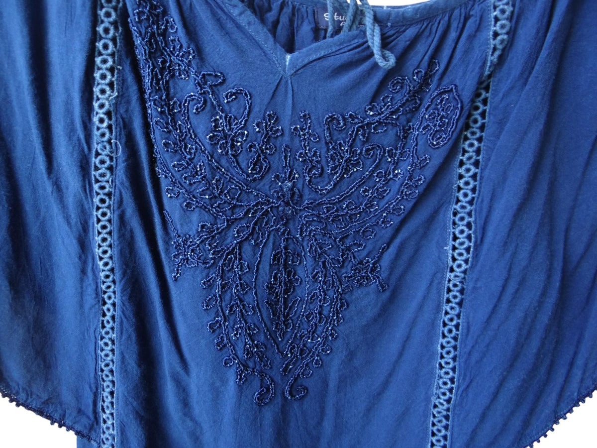 Studio West Women's Embroidered Top   Stylish Blue Rayon Blouse1