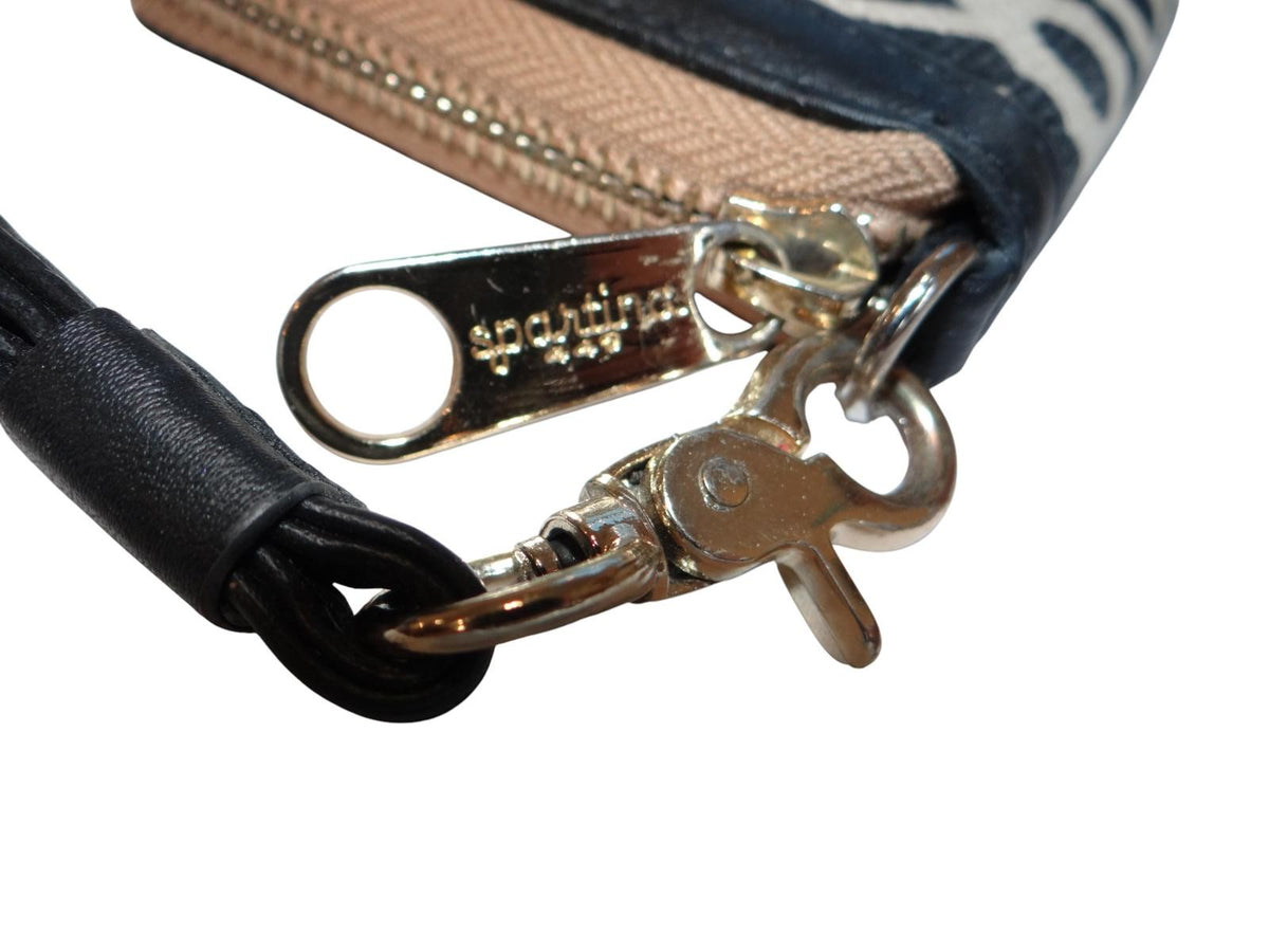 Sparrow Design Wristlet Wallet - Stylish Black and Cream Purse1