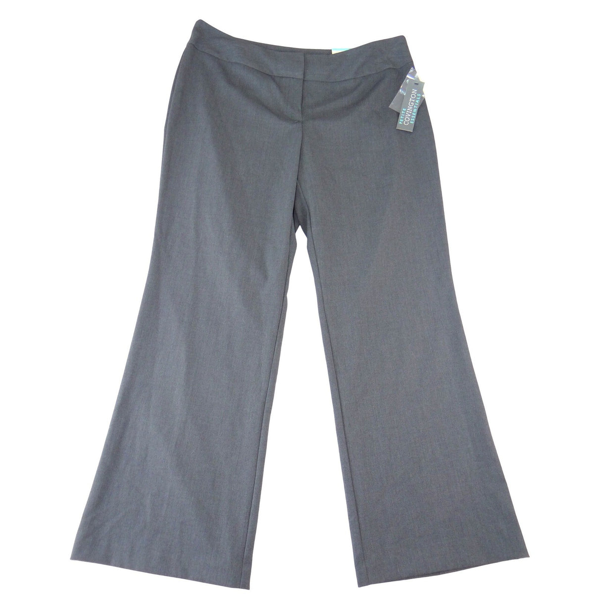 NWT Covington Essentials Petite Curvy Fit Wide Leg Dress Pants Gray 14P0