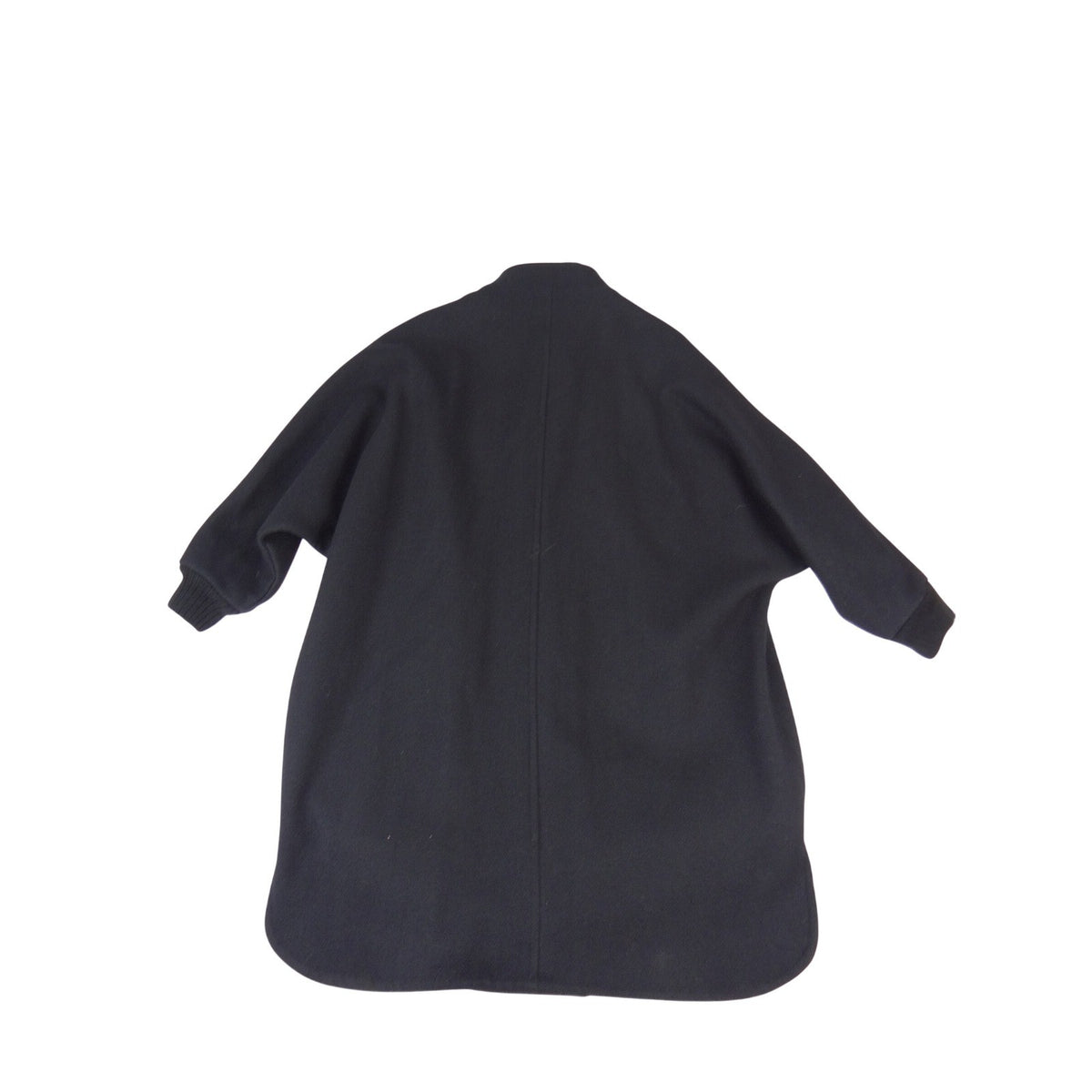 Herman Kay Vintage Black Wool Blend Dolman Sleeve Mock Neck Overcoat Womens S2