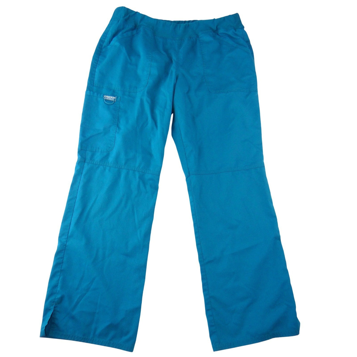 Cherokee Workwear Women Caribbean Blue Scrub Pants Cargo D-Ring Large Tall0