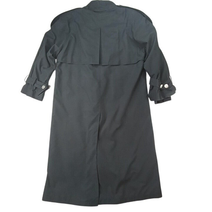 Classic Double Breasted Trench Coat Black Long Sleeve Belted Collar2