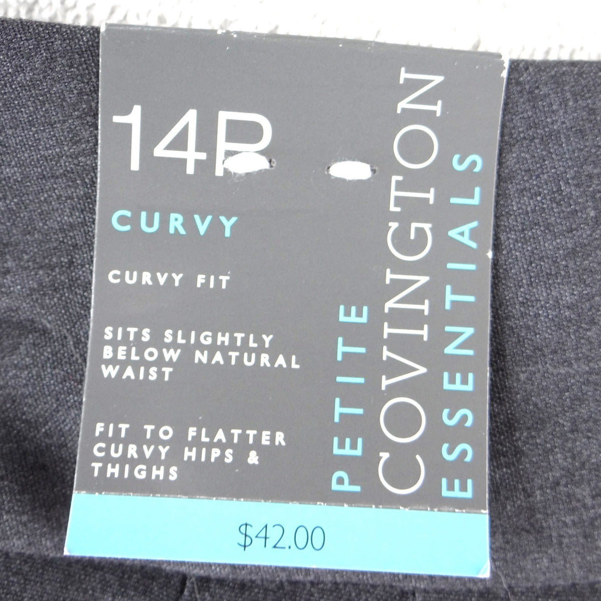 NWT Covington Essentials Petite Curvy Fit Wide Leg Dress Pants Gray 14P3