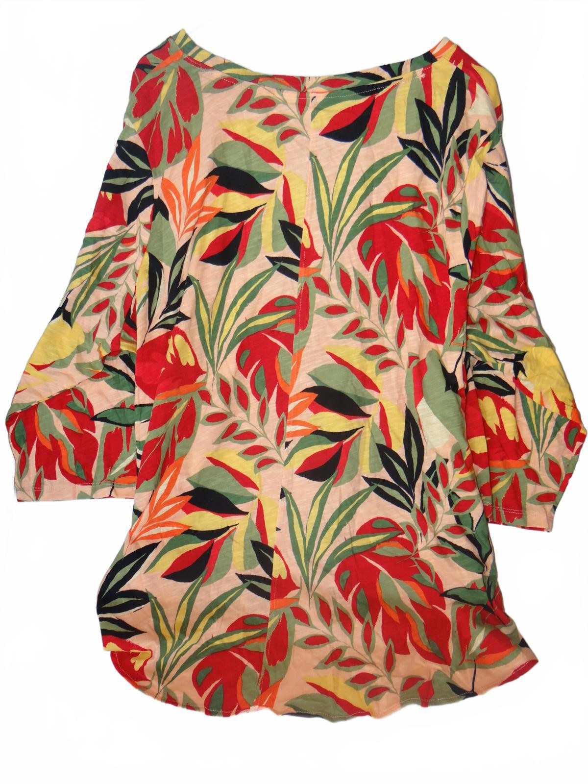 C&C California Women's Floral Print V-Neck Blouse, Size 3X NWT
