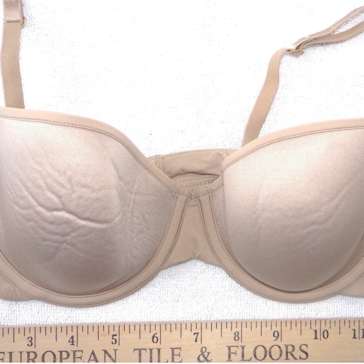 ThirdLove 24/7 Classic T-Shirt Bra Beige Nude Pleated Straps 36A 1/27