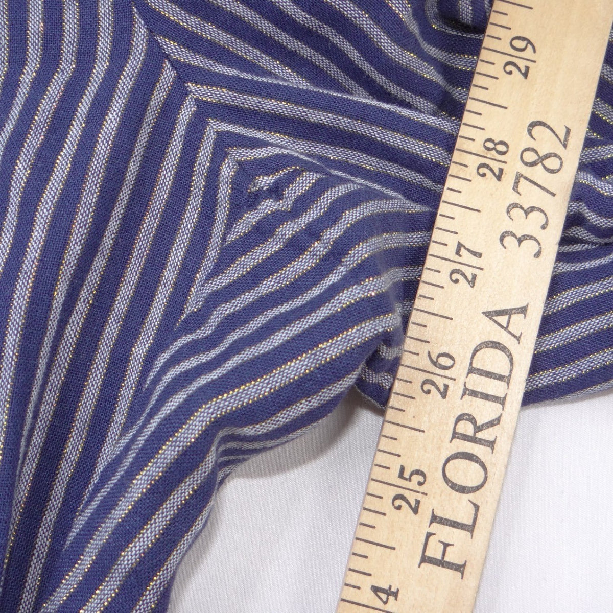 NWT-Ellen Tracy Linen Striped Drawstring Pants Navy Gold Metallic Joggers L7
