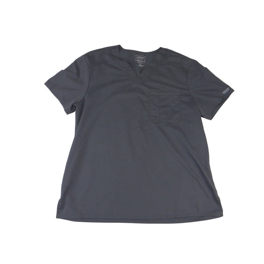 Cherokee Workwear Revolution Scrub Top Mens Large Gray V Neck WW670 40490